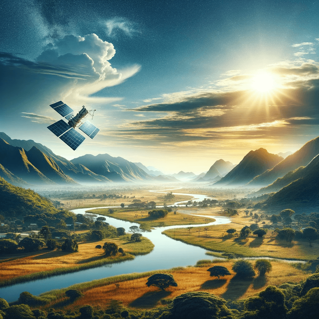 DALL·E 2023-11-09 18.57.36 - Photograph of a picturesque landscape in Zambia, illustrating the country's stunning natural environment with a clear, bright sky, symbolizing its pot