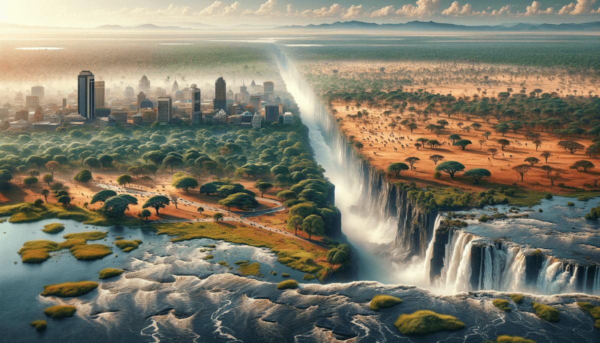 DALL·E 2023-11-25 15.03.05 - A panoramic and detailed image of the diverse landscapes of Zambia. The image captures a sweeping view of the country's natural beauty, featuring a mi